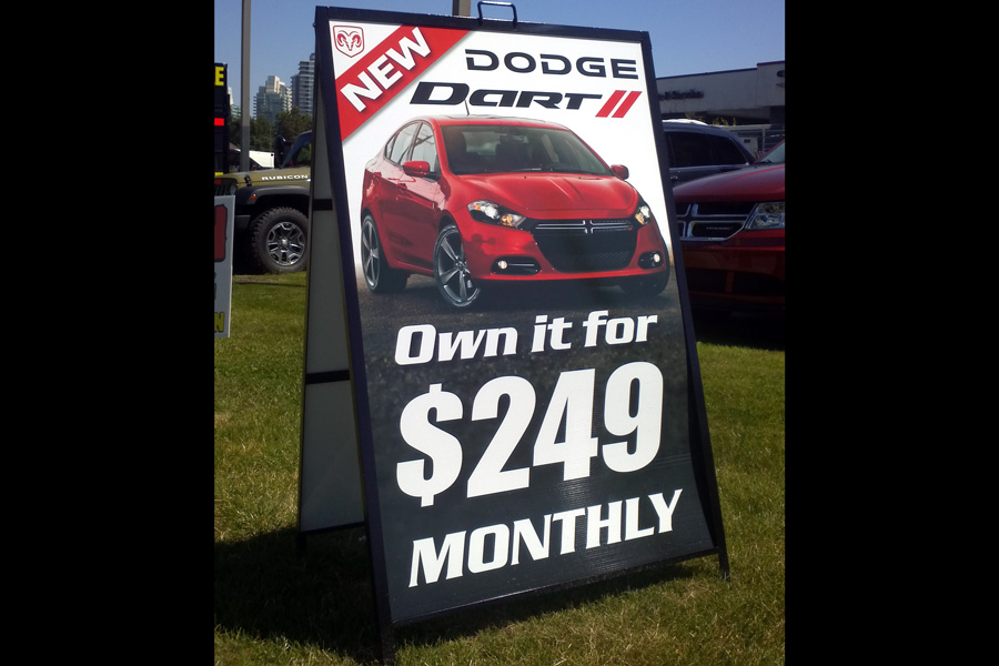 32" x 48" Metal frame A-board with coroplast inserts