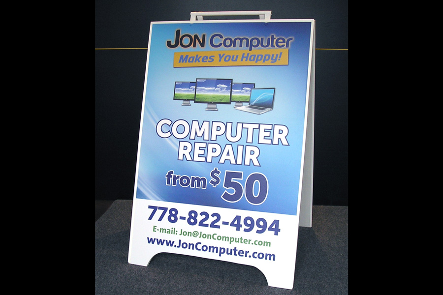 24" x 36" Plywood sandwich board with plastic handle